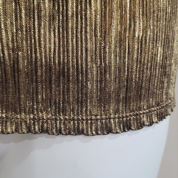 Elementz Gold Metallic Women's Blouse Sz M - Picture 2 of 9